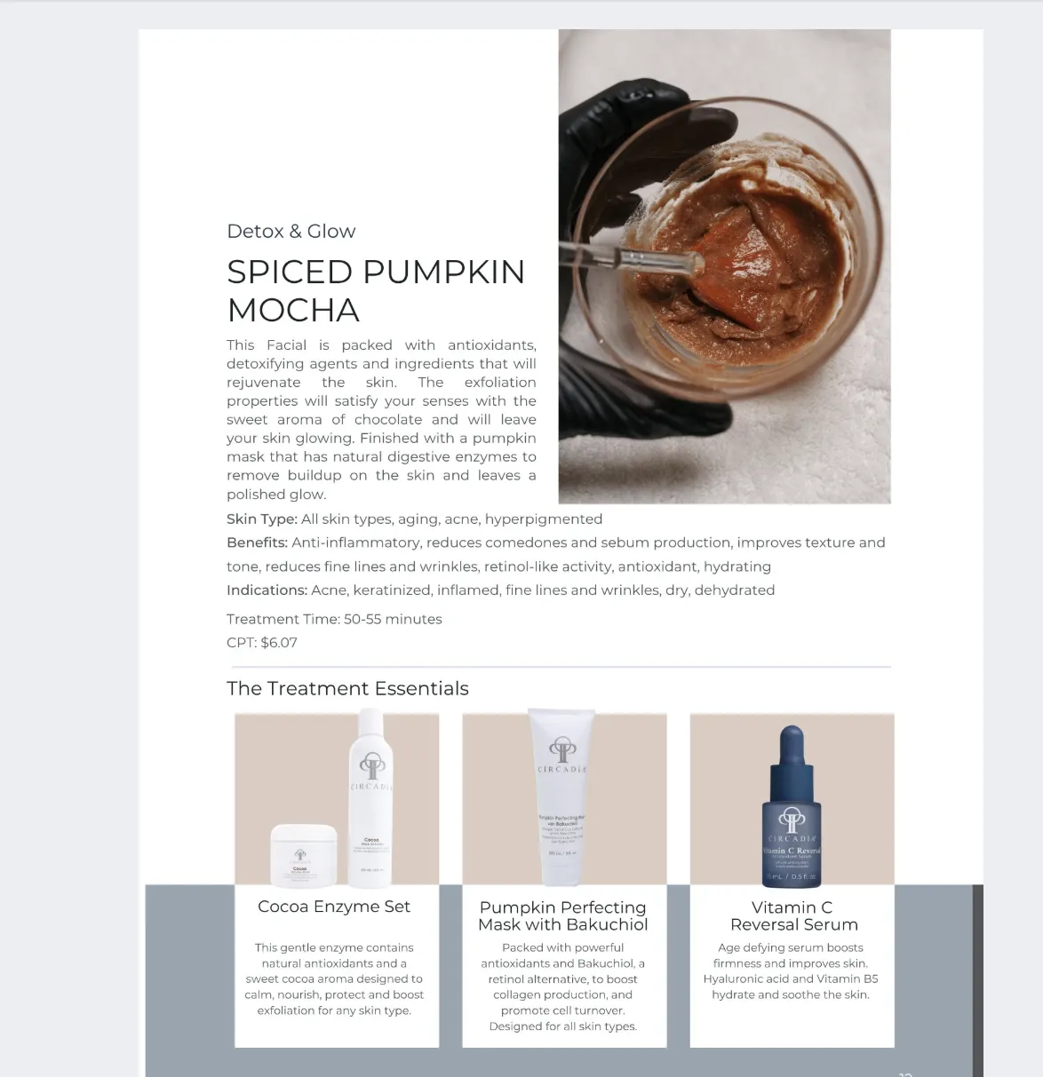 Detox and Glow Spiced Pumpkin Mocha seasonal facial reference image