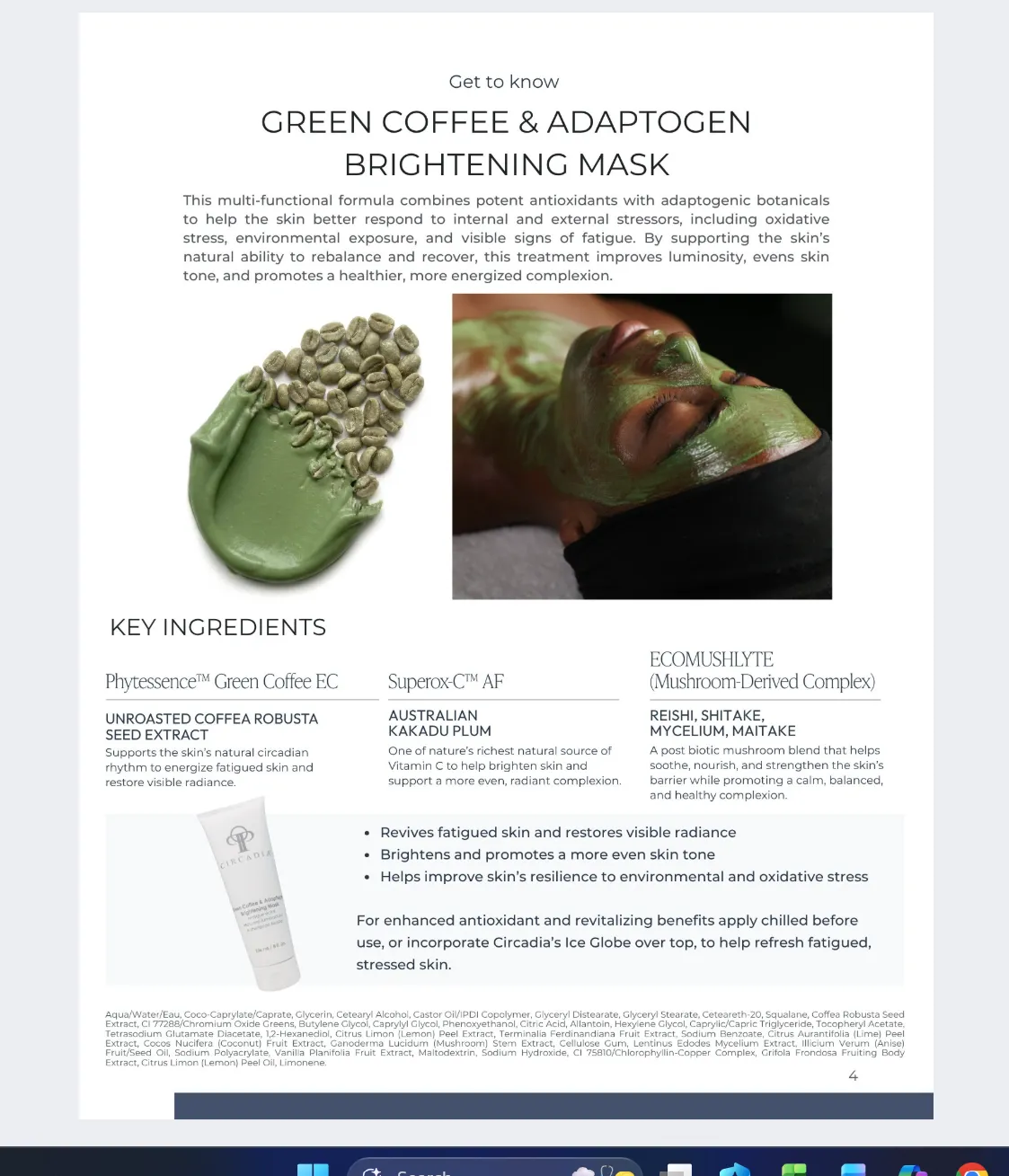 Green Coffee and Adaptogen Brightening Mask treatment image